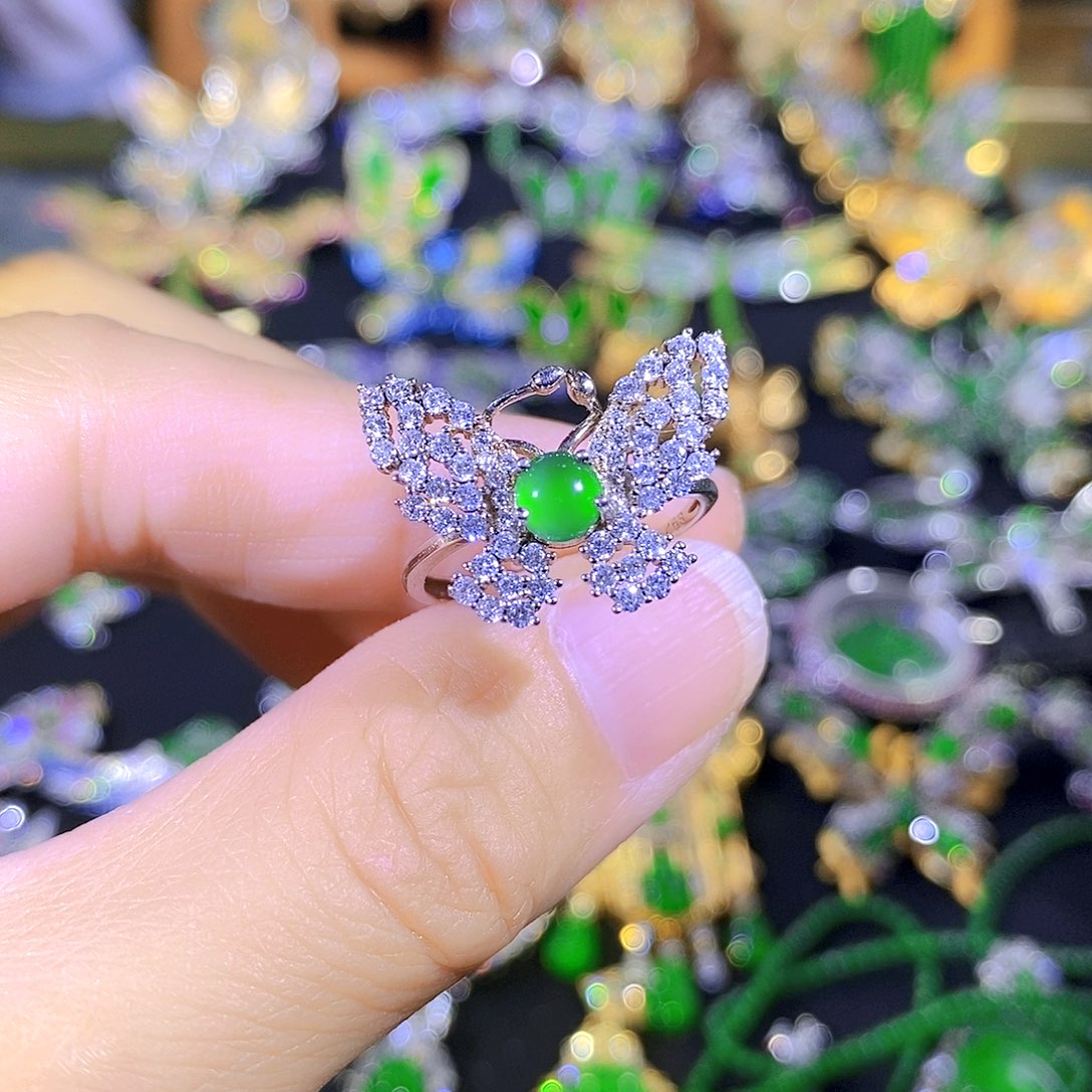 吊坠(不含链)银S925镶嵌翡翠