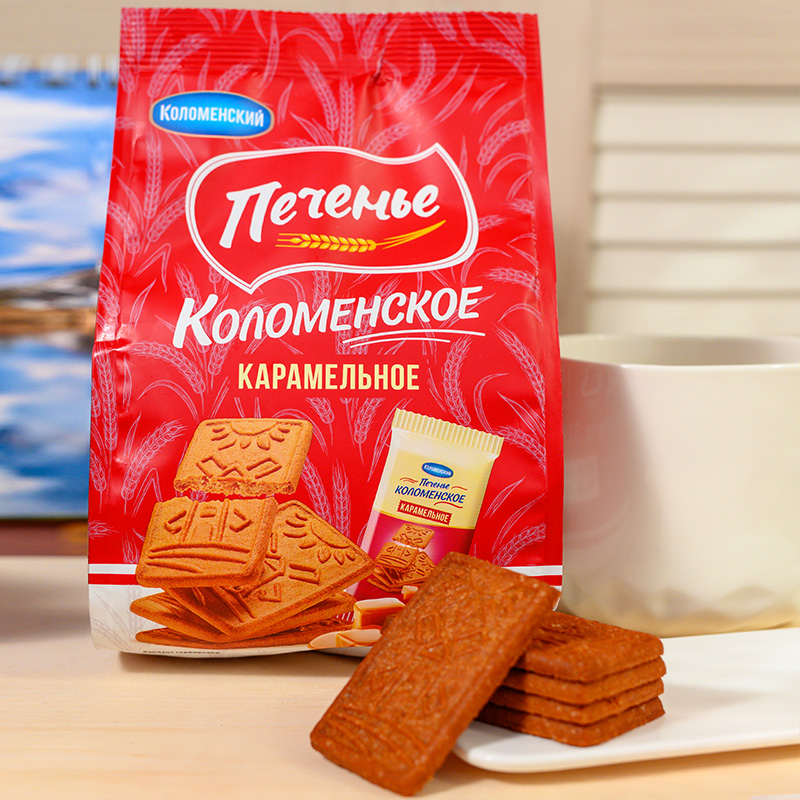 俄罗斯进口饼干比利时风味卡洛焦糖粗粮饼干300g