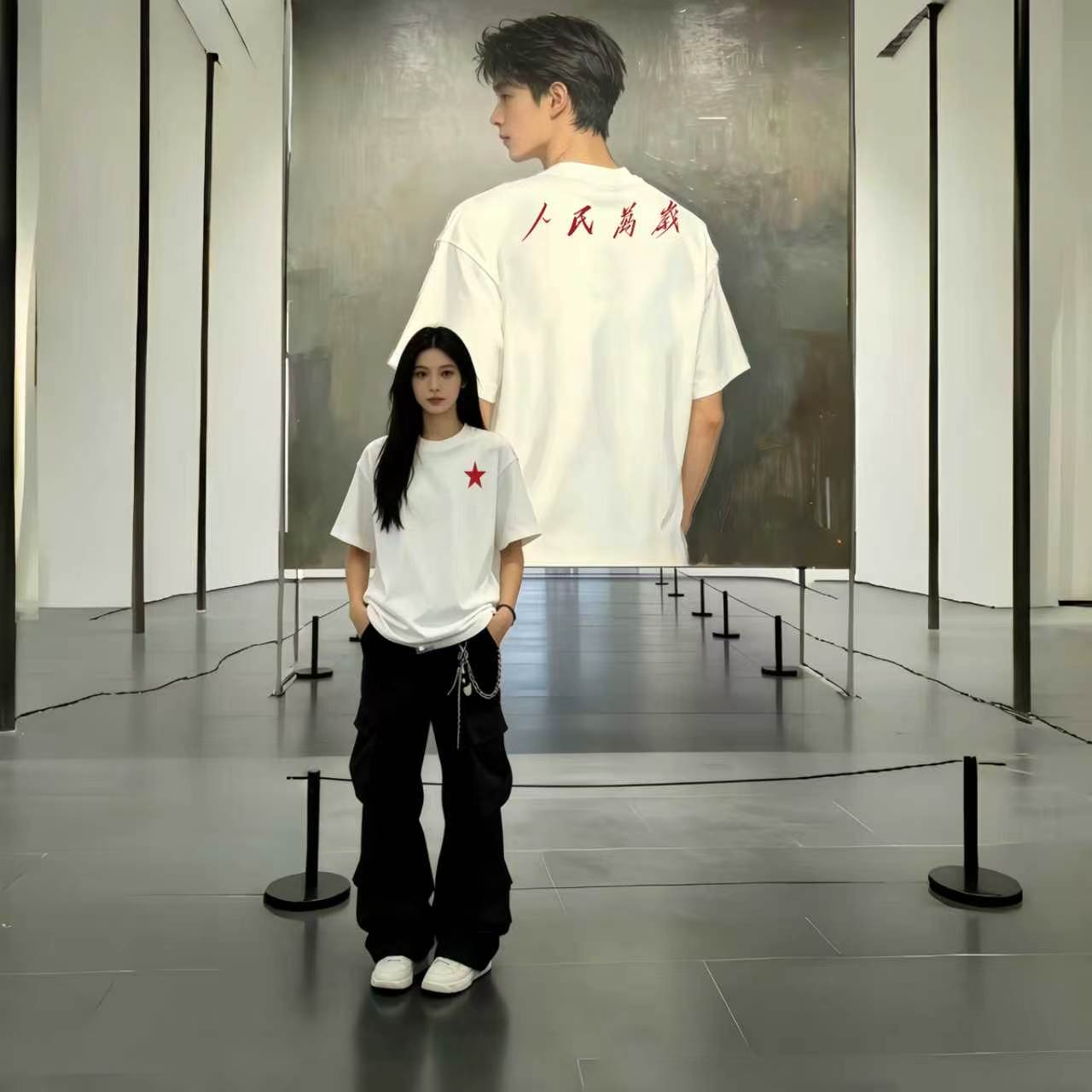 D16NASA联名重磅T恤男女同款时尚百搭圆领短袖【前后人民】A-035