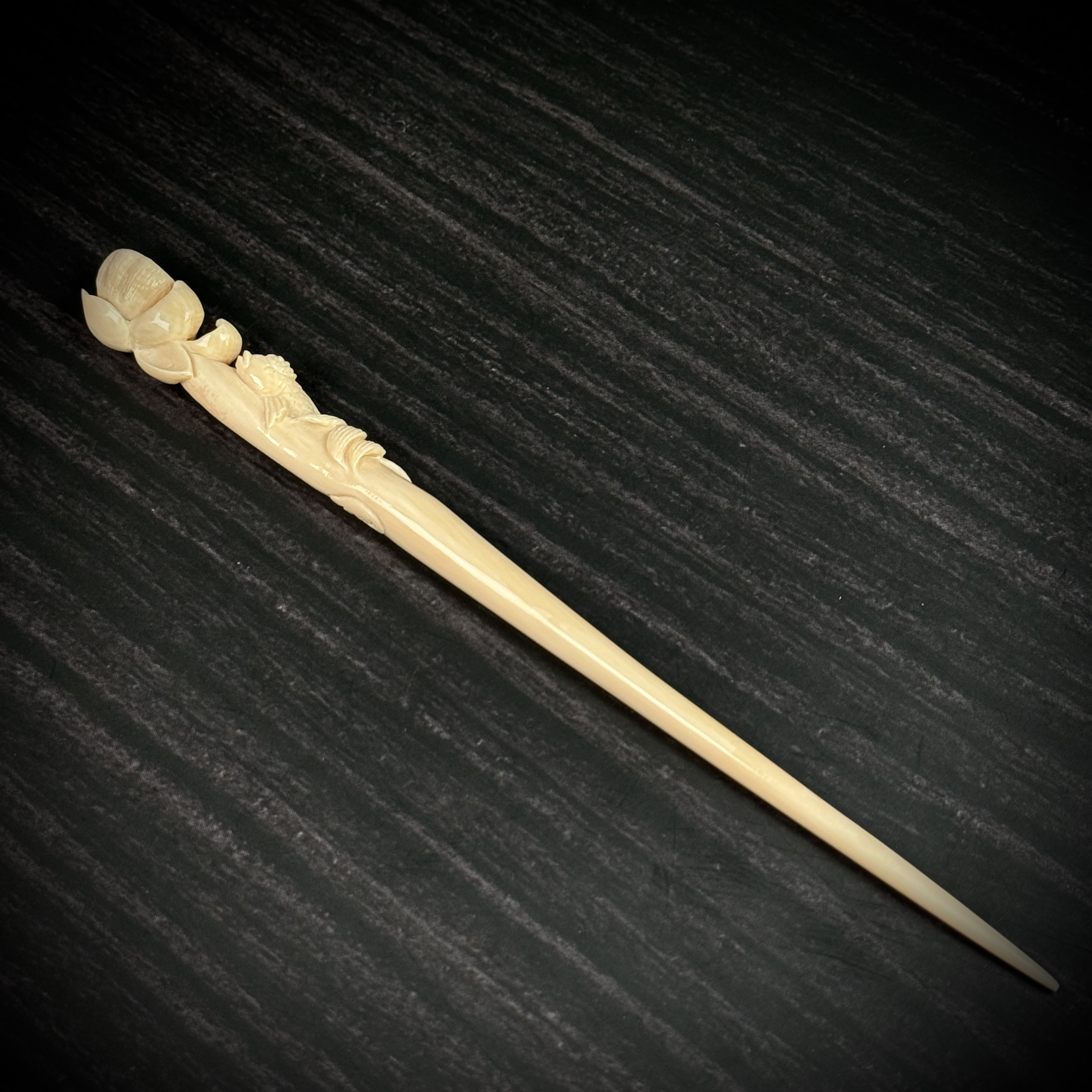 H80-69天然猛犸牙簪子约170mm支持复检假一罚十