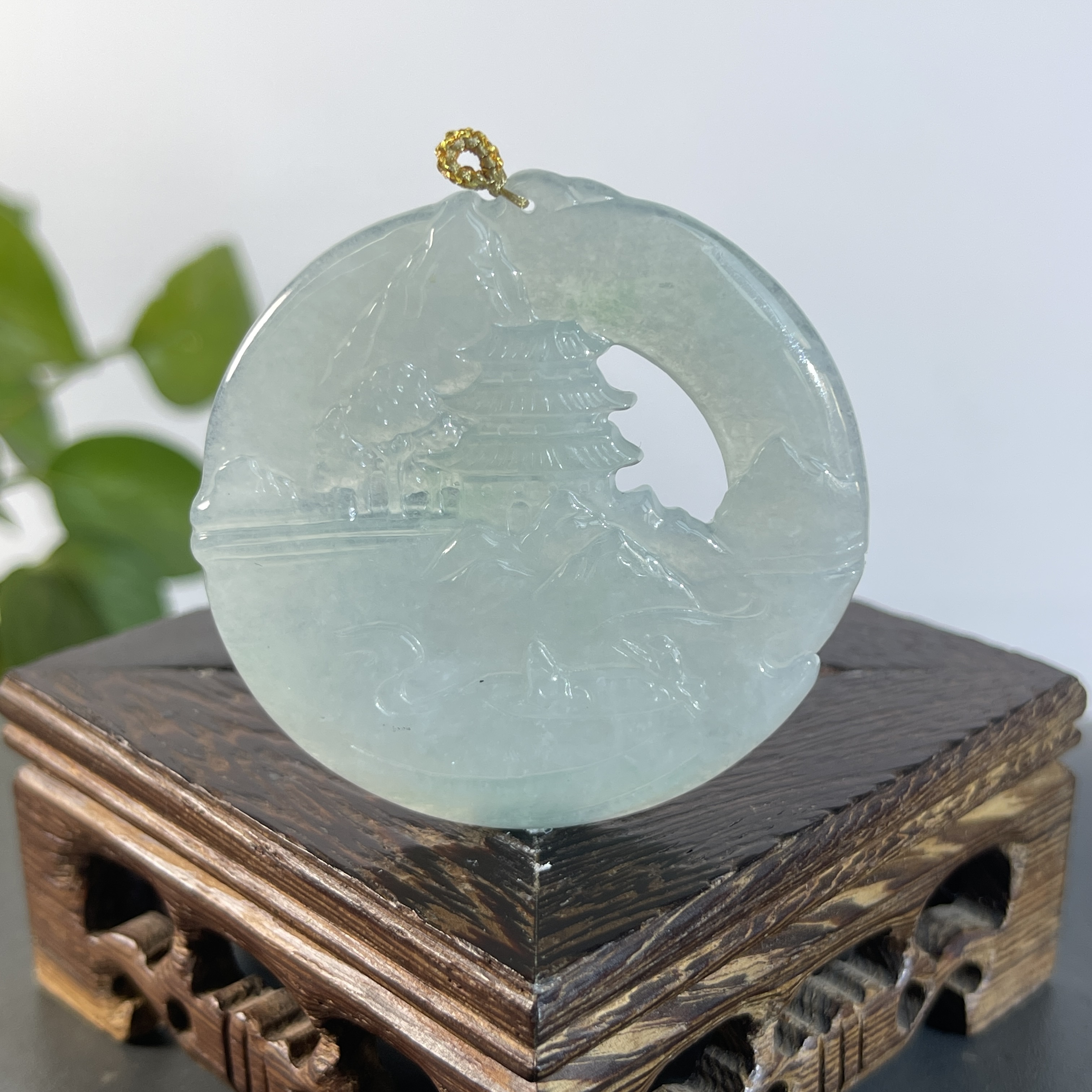 JYA25-102  天然缅甸A货翡翠  山水牌