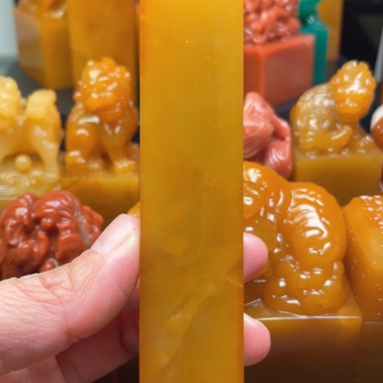 老挝石质地細膩光滑篆刻写字刀感十足
