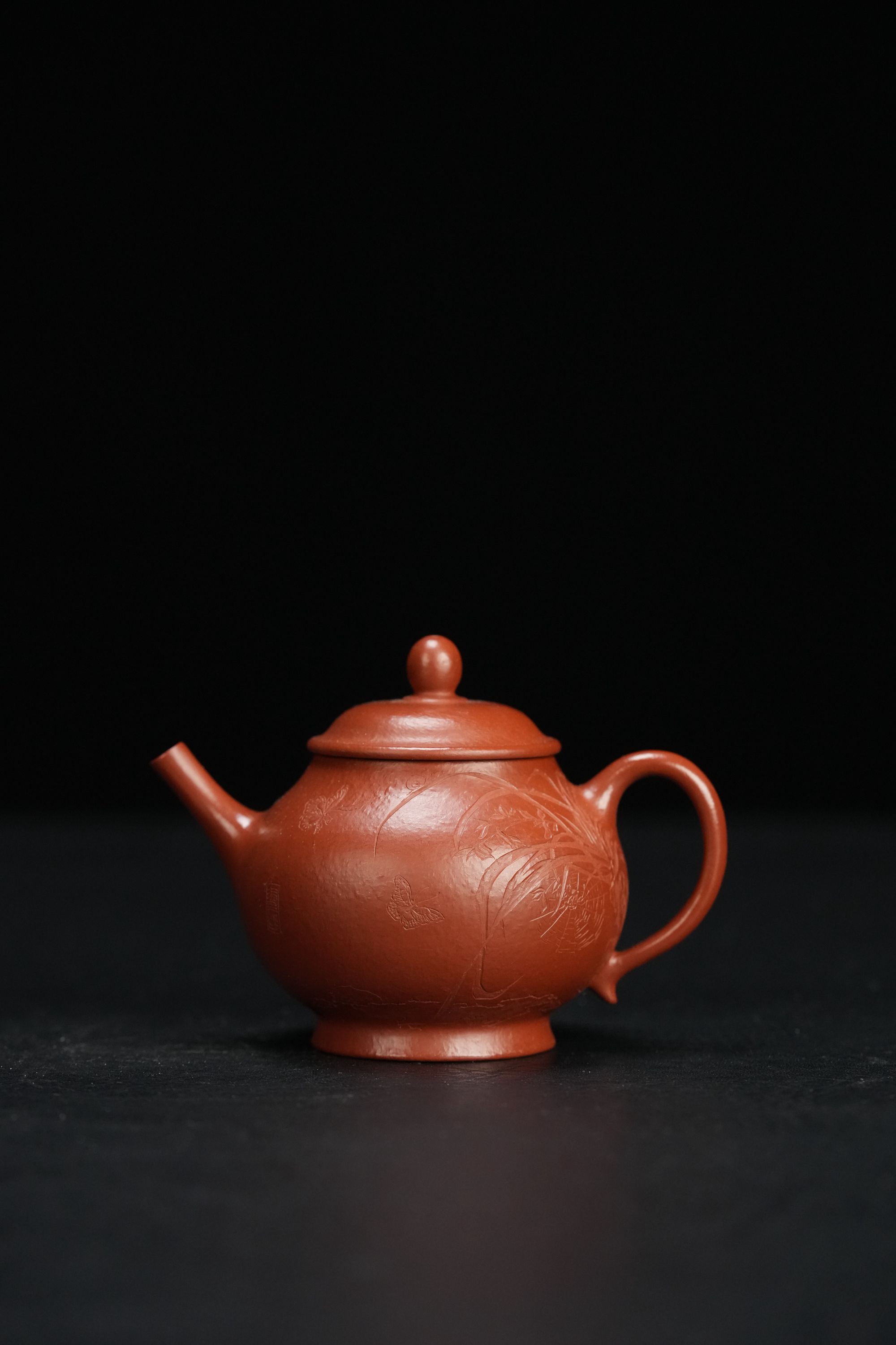 凡凡会客厅 PT6 惠慧 高潘 刻兰 孟臣朱泥 130cc 紫砂壶