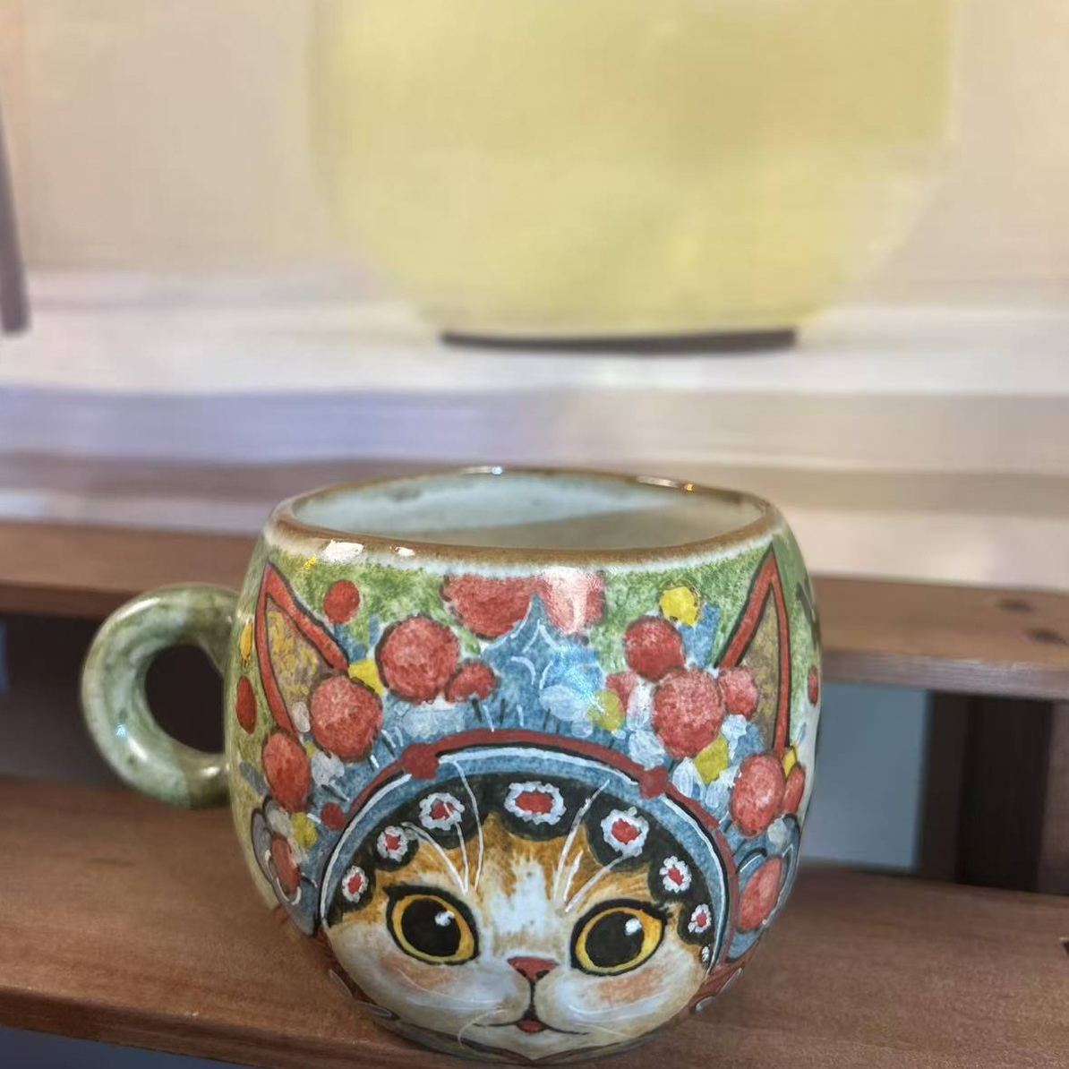 {如意手作}景德镇独家设计款手绘咖啡杯京剧猫系列
