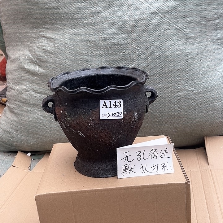 红陶手工制作工艺花盆