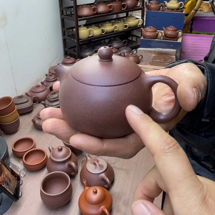 信***达茶壶紫砂微瑕封釉西施容量180毫升