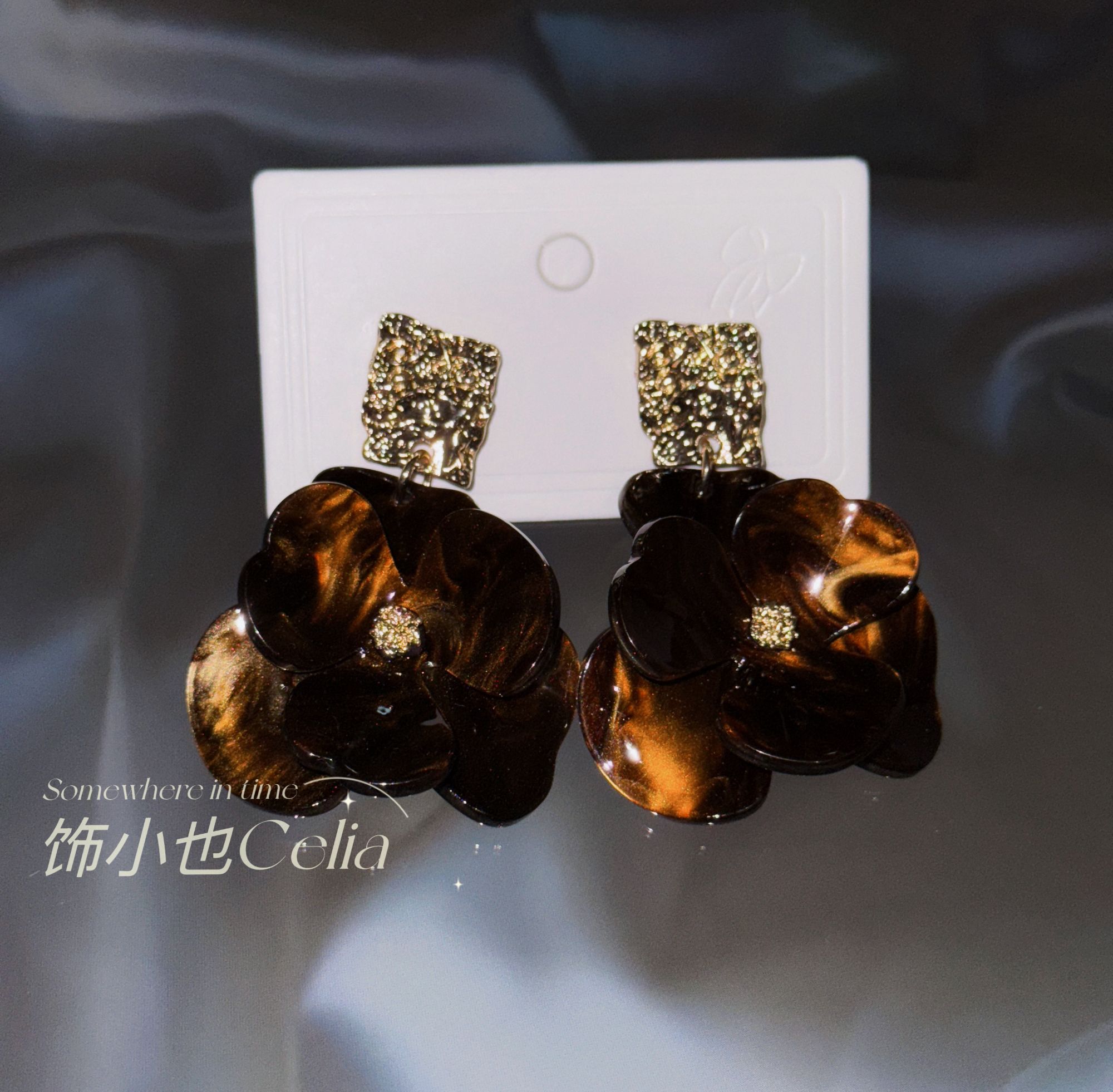 合金树脂耳饰 【枫糖林地】MapleSyrupWoods高级感中古耳坠耳环