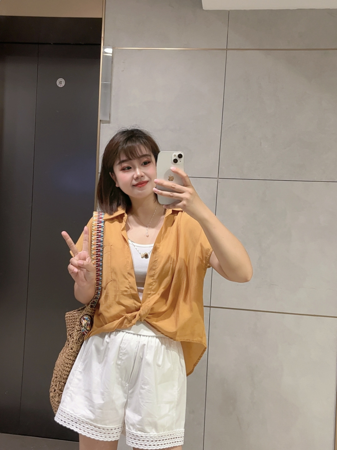 【蜜蜜家】夏季新款吊带短款背心防晒衬衣两件套衬衫