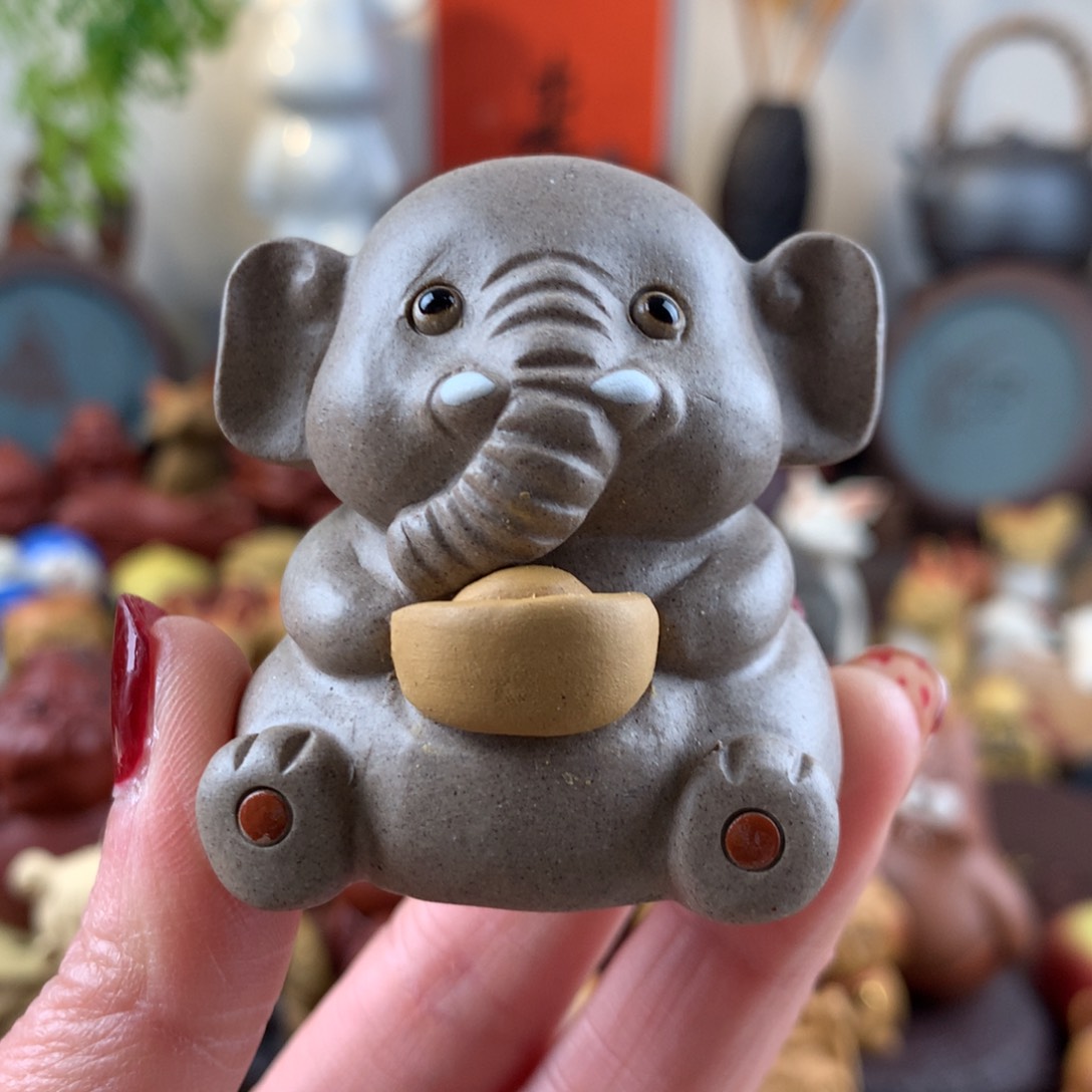 紫砂茶宠元宝吉象