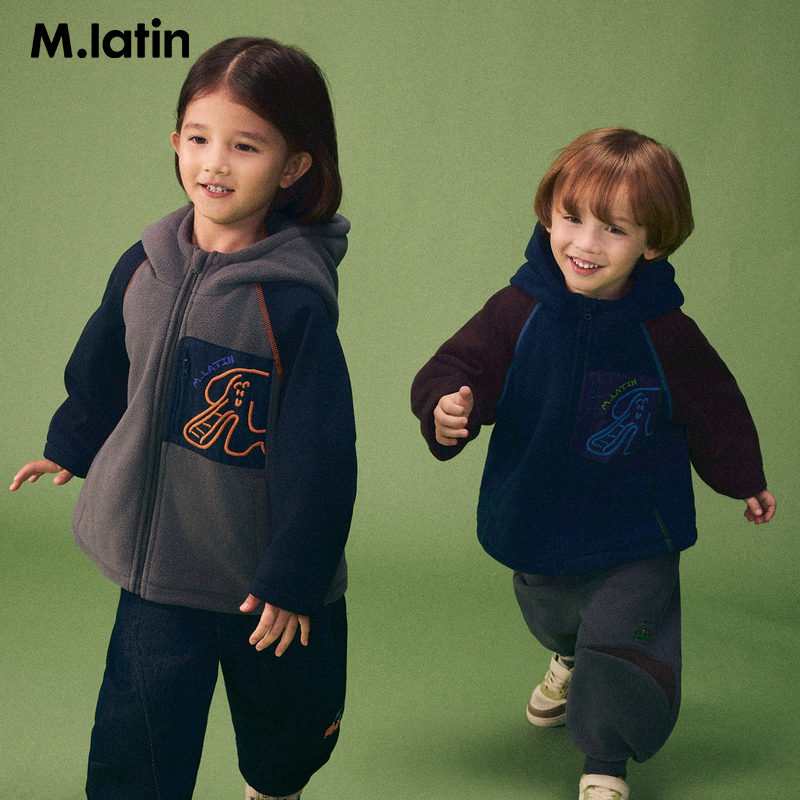 马拉丁童装儿童棉服25冬装新款男小童设计感户外风一手长棉服