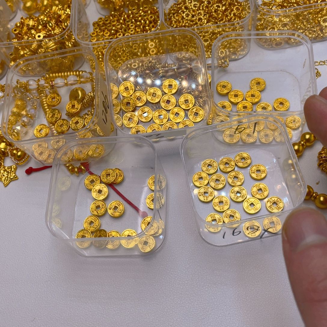 锆石铜合金五帝钱10mm1套 