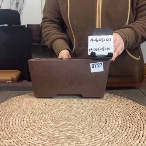 紫砂花盆紫玉金砂加深简约素面长方0727