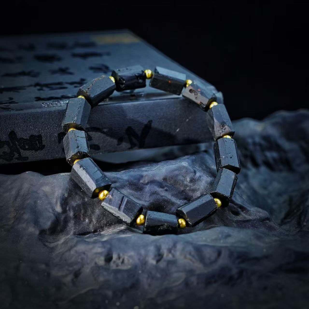 【缪老师严选】Ys9906 厄运杀手 黑碧玺刻面桶珠手链 多样性发其一