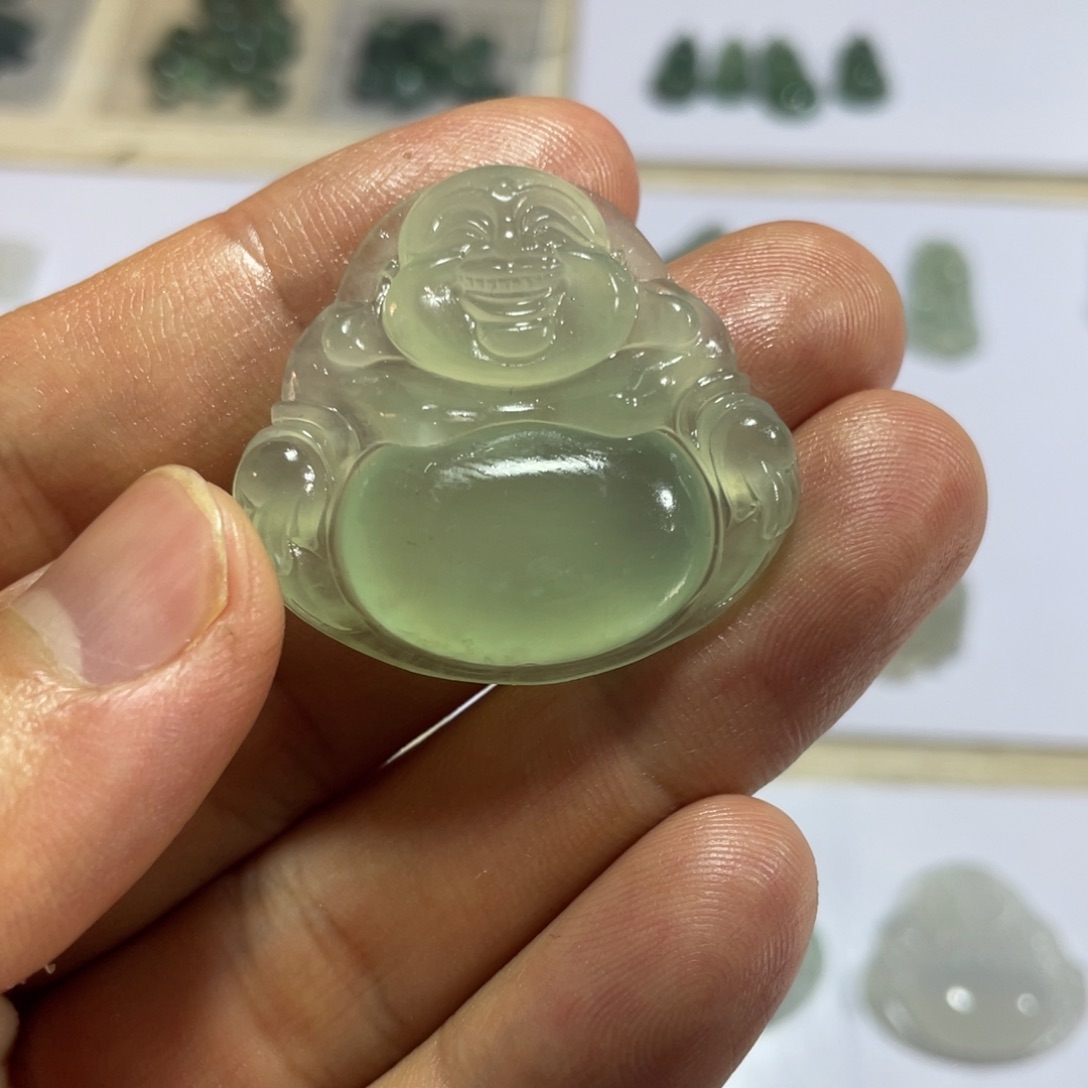 翡翠颈饰未镶嵌天然缅甸翡翠A货，冰晴底佛公性价比超高