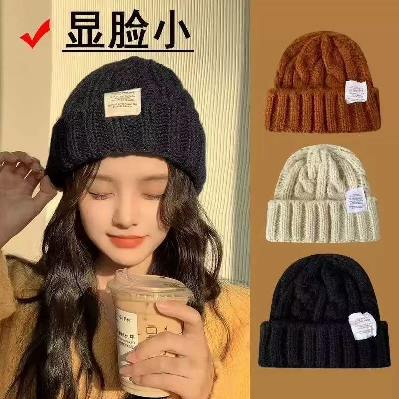 【帽子】毛线帽子女秋冬韩版潮网红保暖针织帽