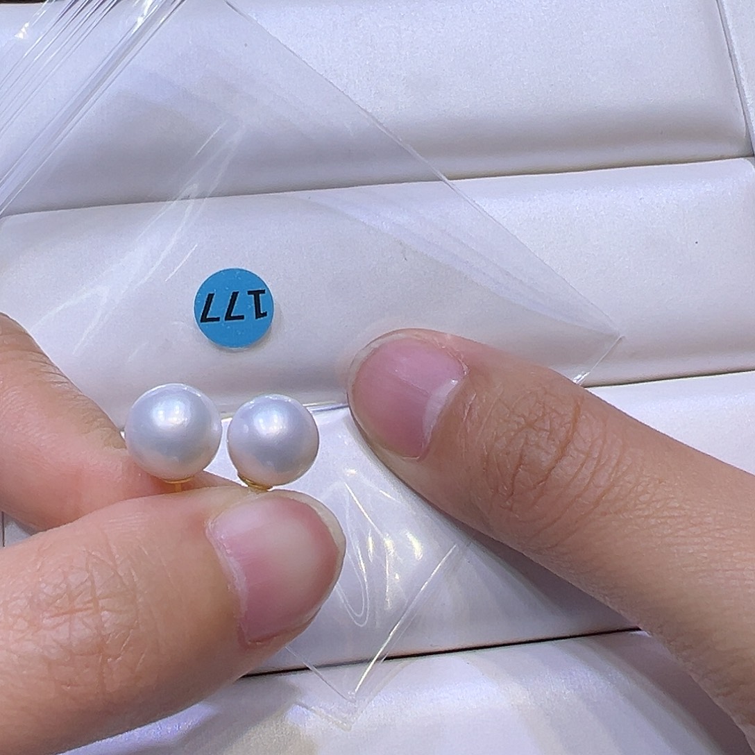 耳饰银S925镶嵌淡水珍珠