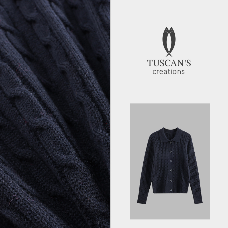 TUSCAN'S CREATIONS气质女士针织衫百搭长袖开衫毛织衫时代双鱼