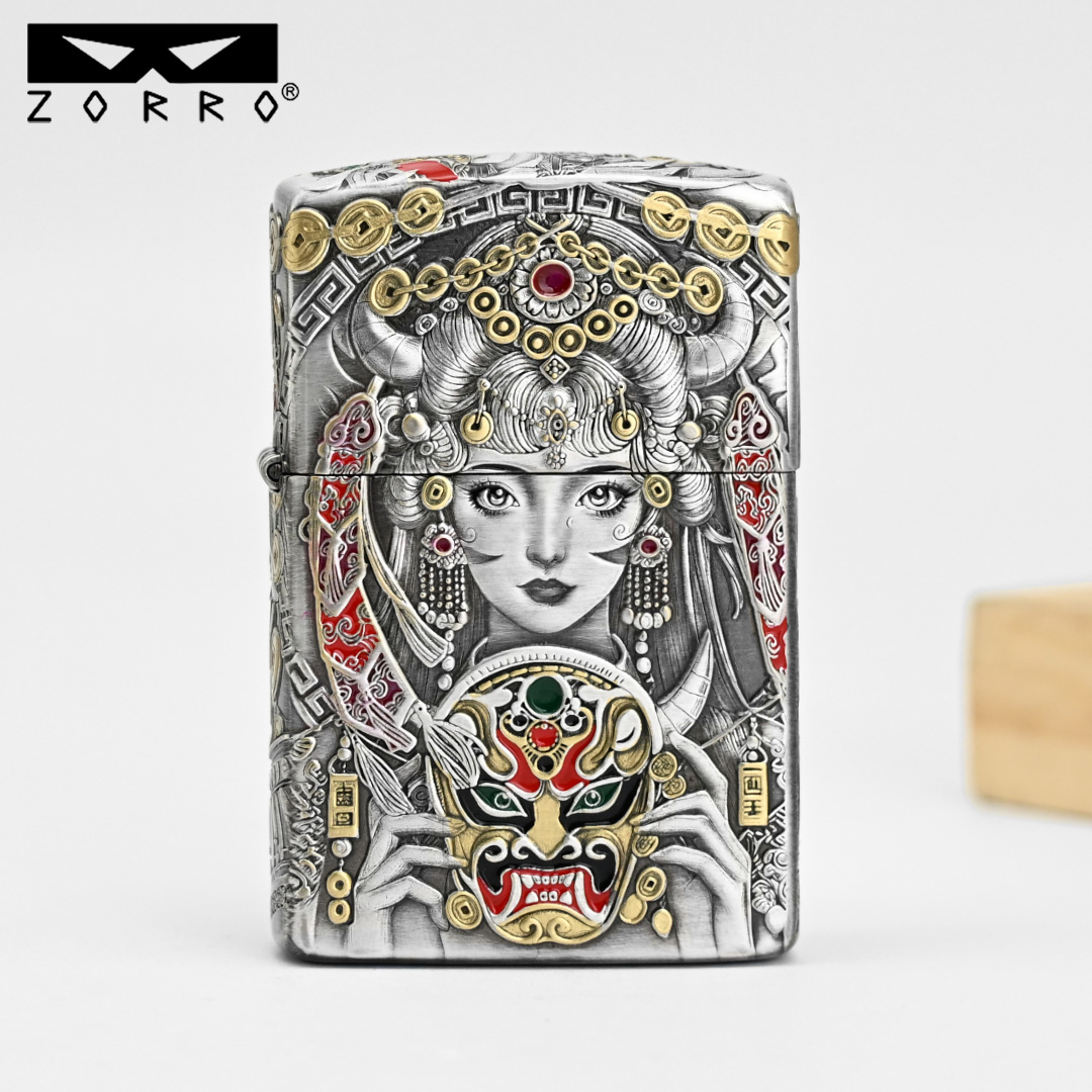 ZORRO佐罗三代电镀珐琅彩扎基拉姆防风煤油打火机男士创意打火机