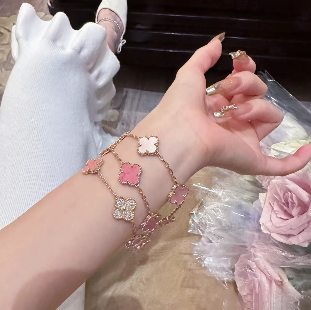 合金手链 合金【蔷薇粉】手链140