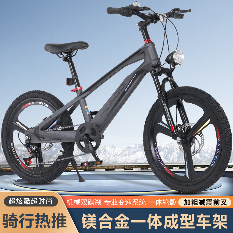 红旗红旗全镁合金青少年加大儿童学生自行车新品超轻便变速单车