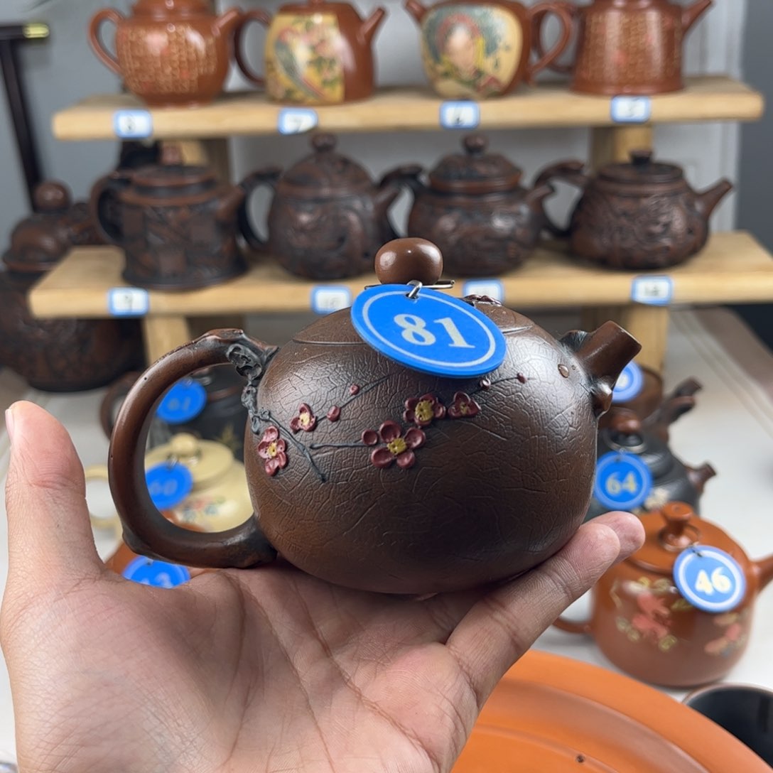 壶200c v建水紫陶全手工制作，老匠人传承手艺