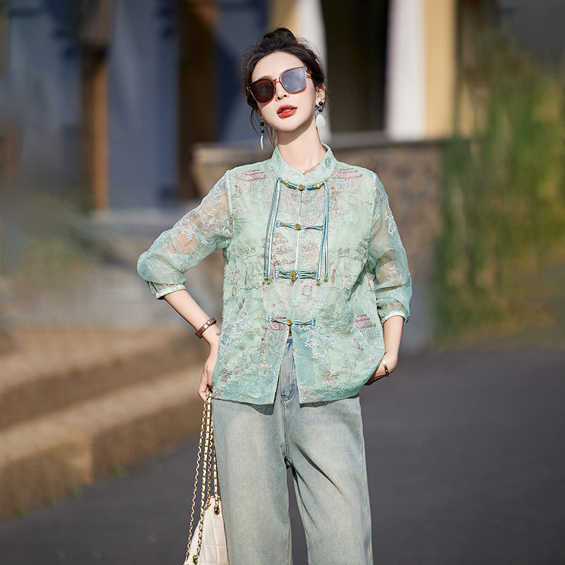 国风刺绣短外套女夏季新款时尚洋气质新中式百搭上衣