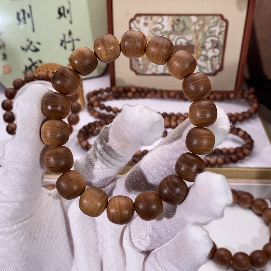 五***州手串/手链檀香木横纹黑肉1112树心虎皮