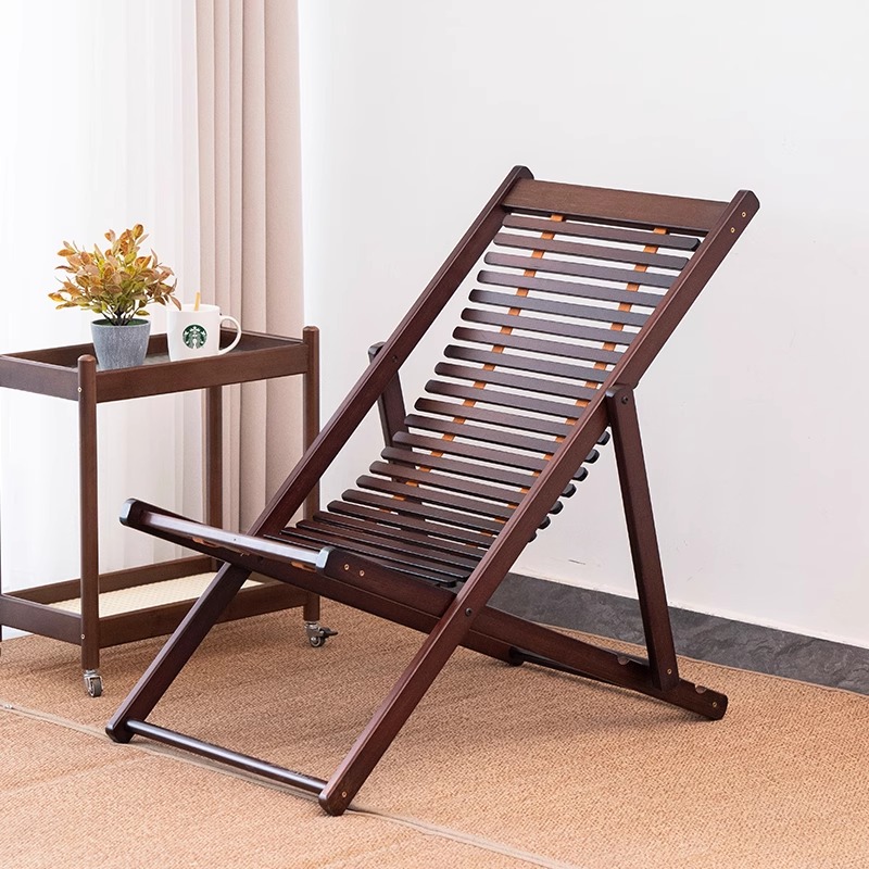 躺椅折叠椅午休大人靠背椅夏阳台家用休闲楠竹凉椅老人便携懒人椅