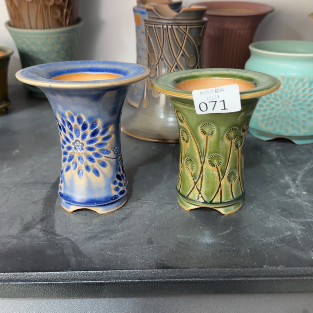 黄***鱼手工花盆 071 内口口径 6cm 