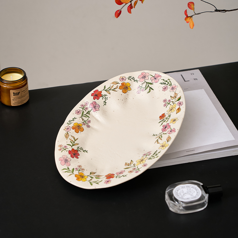 William Wilde 小碎花陶瓷系列-折纹椭圆盘