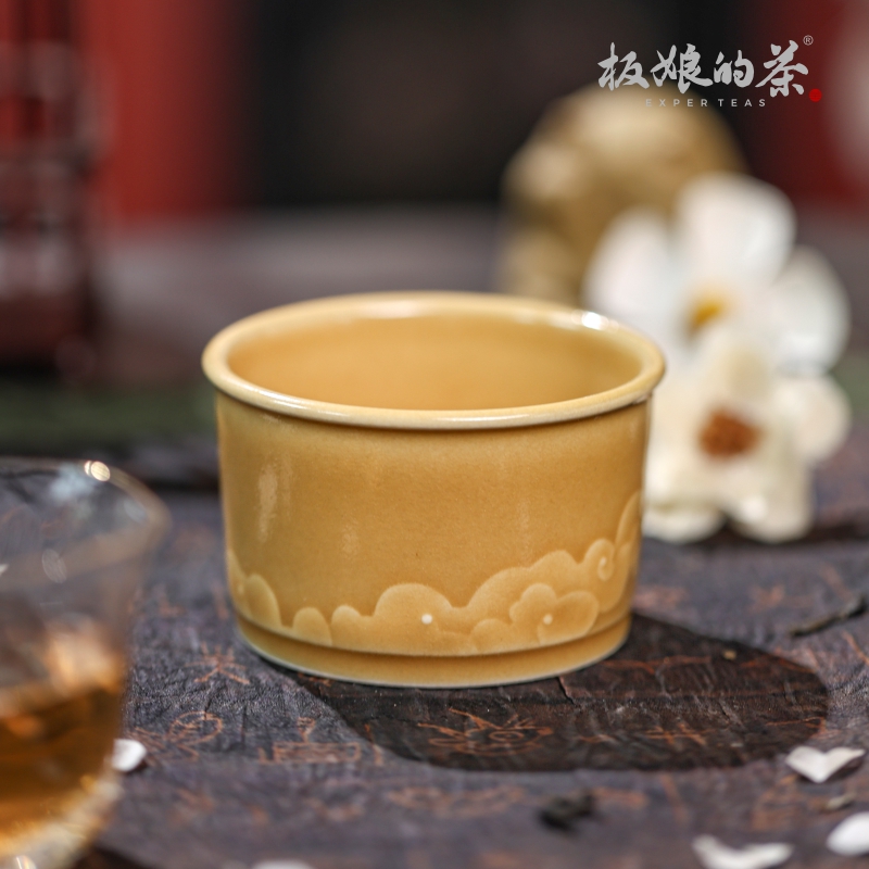 板娘的茶 敬山田黄青云主人杯景德镇高温瓷 75ml 