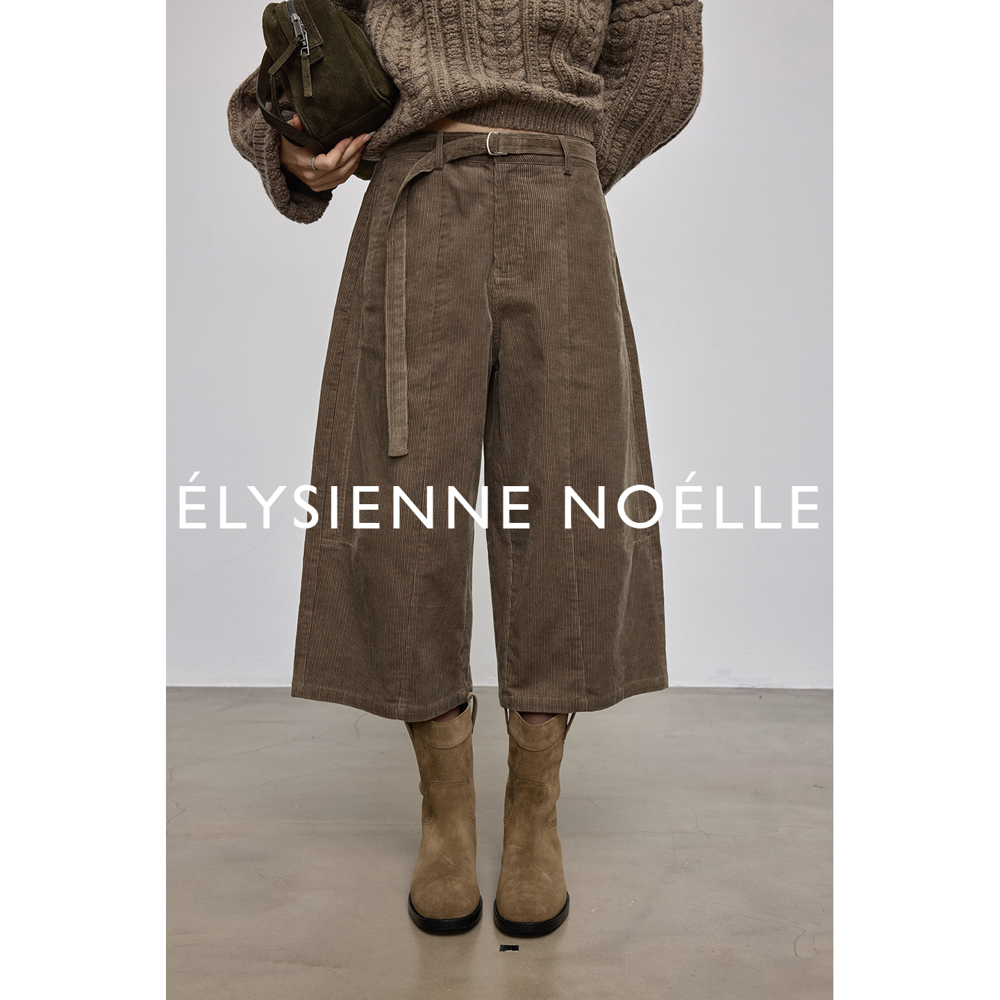 【EN】意式纺纱|出口级全棉灯芯绒 水洗宽松显瘦腰带中裤 QKA4016