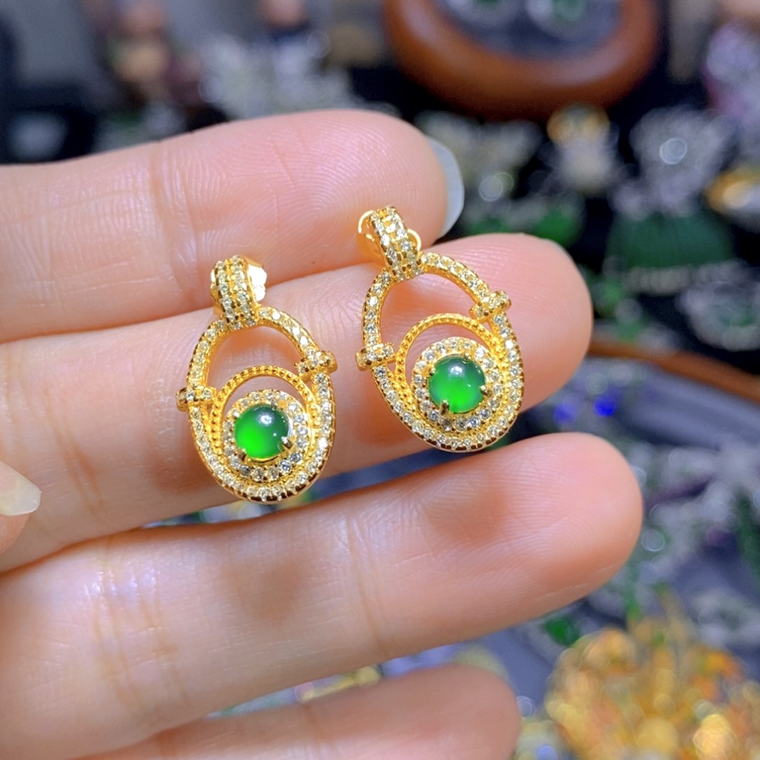 翡翠颈饰银S925镶嵌天然翡翠