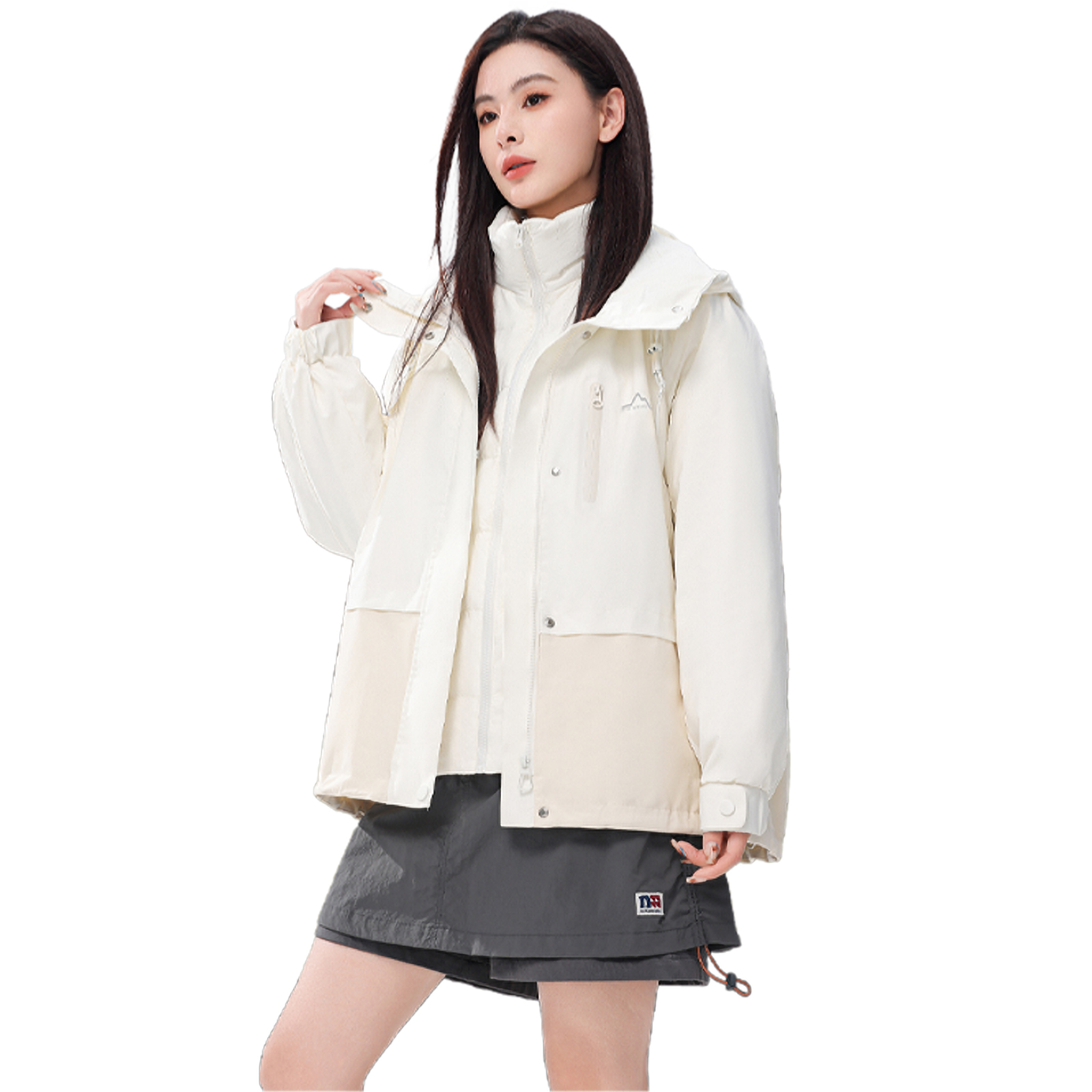 冰飞羽绒服女中长款冬季三合一90白鸭绒加厚保暖休闲户外登山服