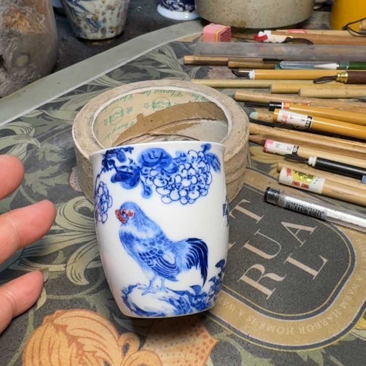 小雨山堂青花瓷杯