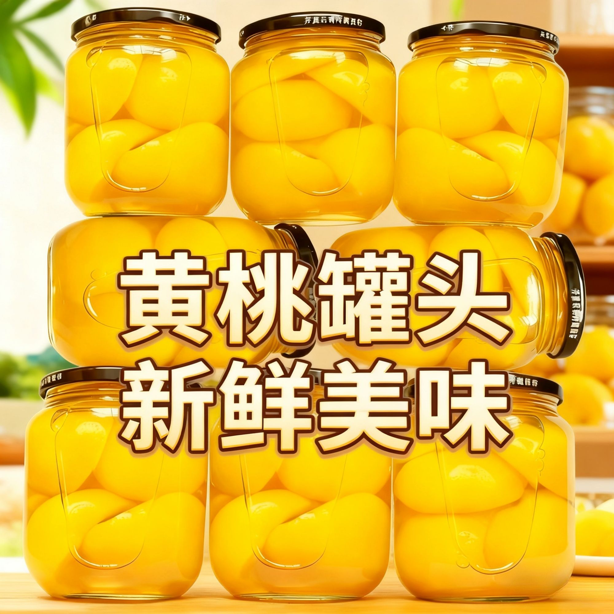 【热卖爆款】新鲜罐头水果整箱批发新鲜黄桃罐头510g*4瓶深夜小零食