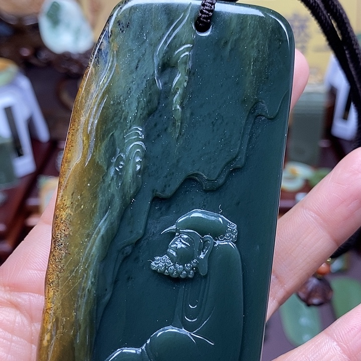 岫岩河磨玉（透闪石质玉）析木未镶嵌盼***烂