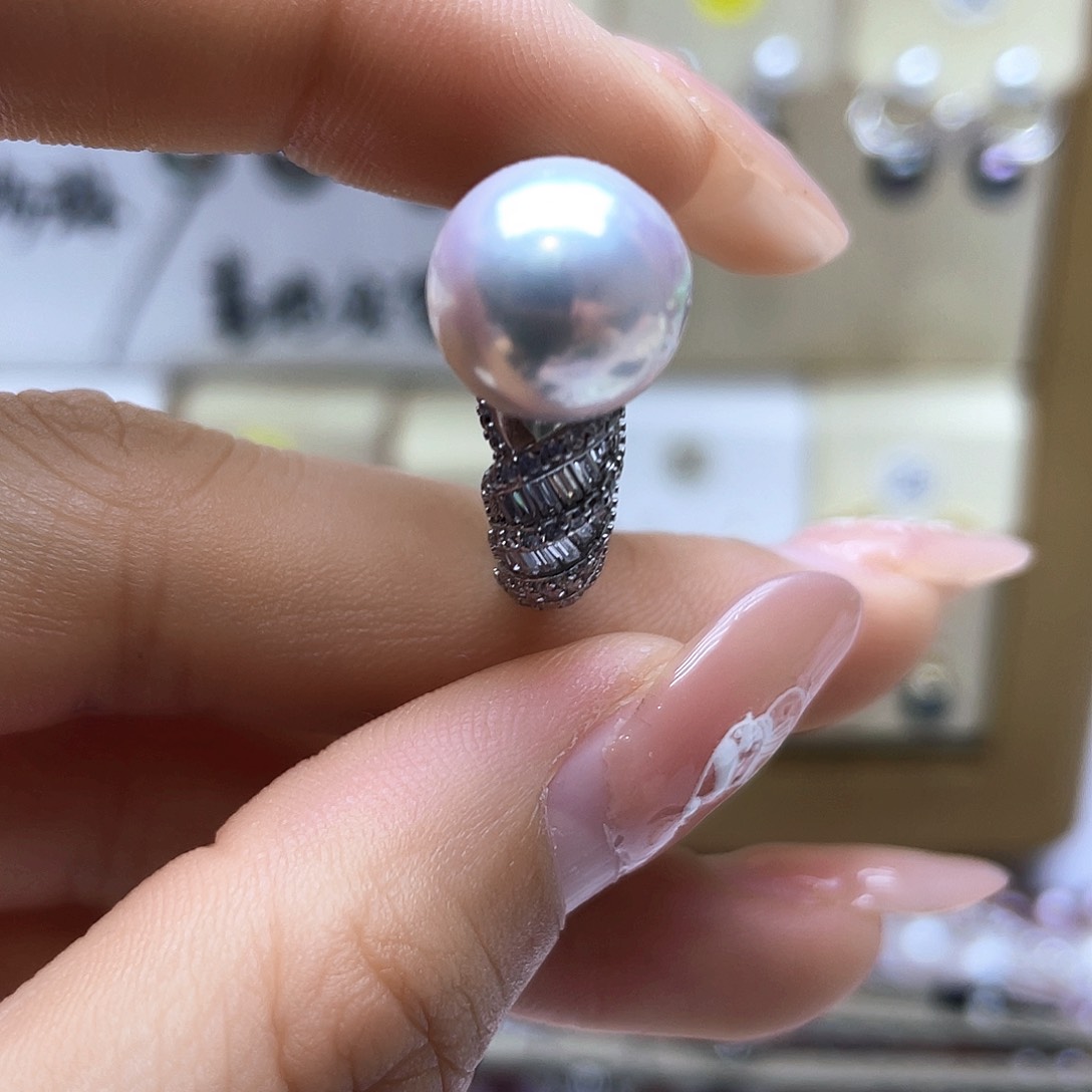 海水珍珠戒指银S925镶嵌