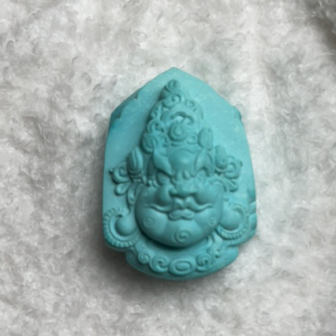 手工精雕，绿松石，黄财神