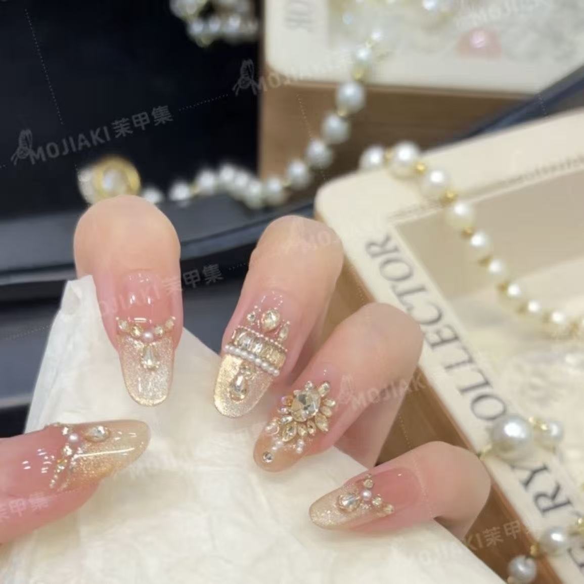 008#手工皇冠纯手工穿戴猫眼可拆卸气质显白法式爆闪千金高级贴片