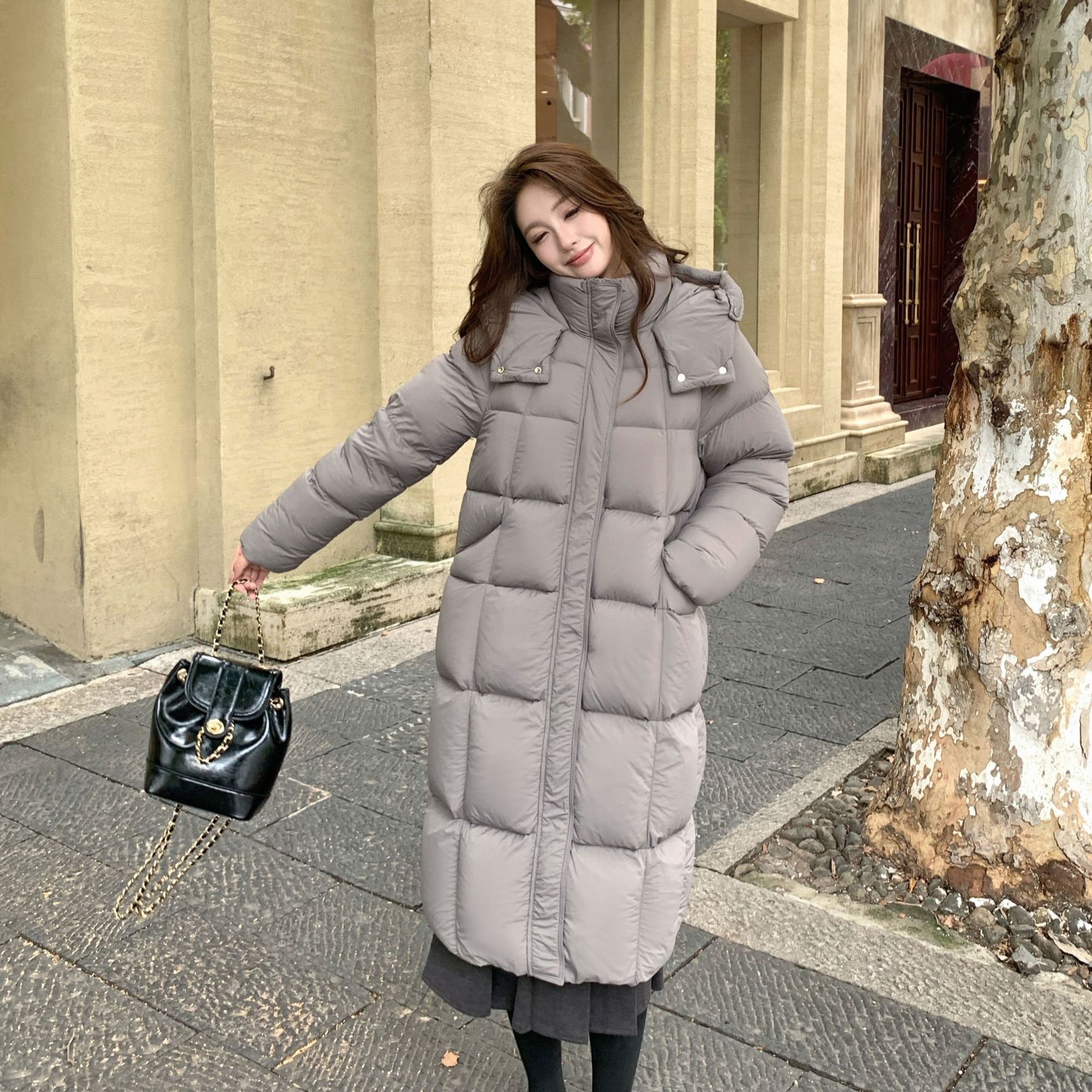 2025长款泡芙加厚连帽白鸭绒羽绒服QQ-9908