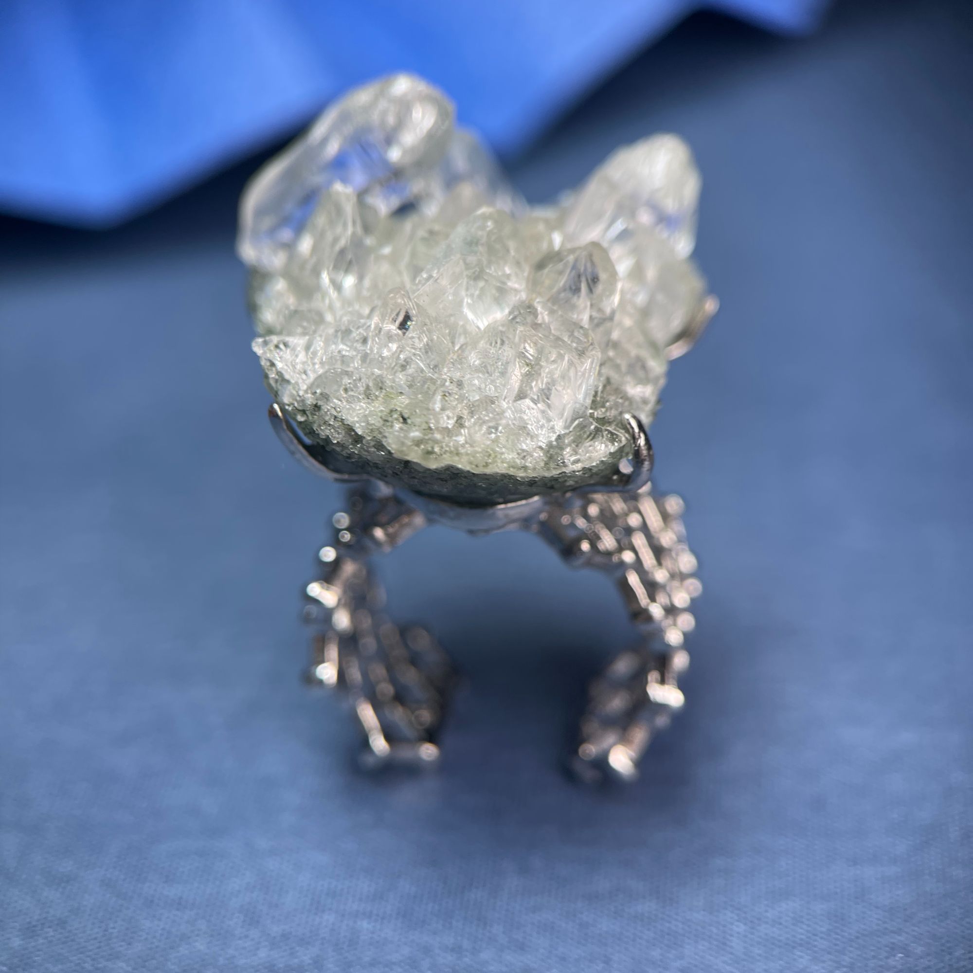 天然喜马拉雅绿幽灵开口可调节戒指