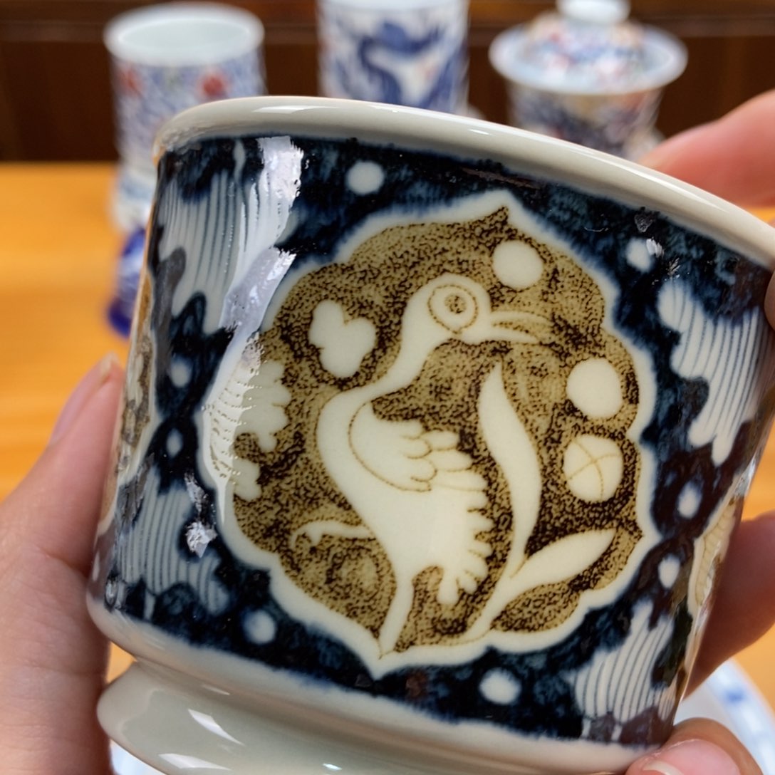 手绘现代茶具非古董