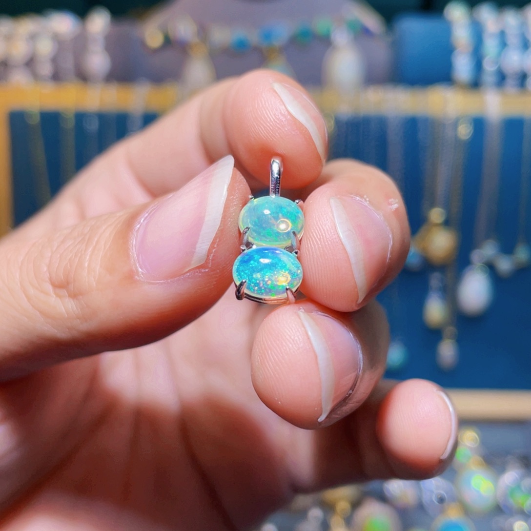 欧泊吊坠）银S925镶嵌