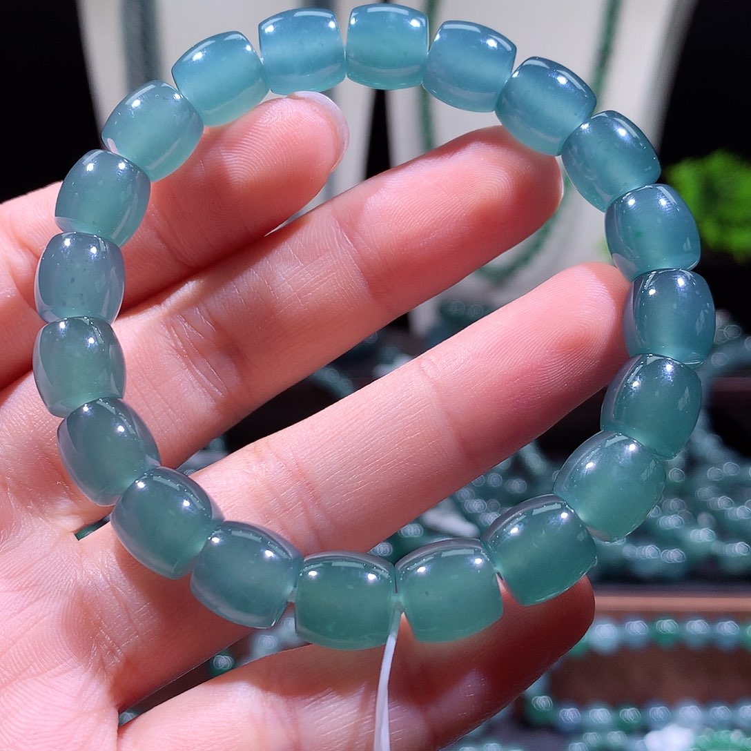 翡翠未镶嵌手链天然a货翡翠手串10