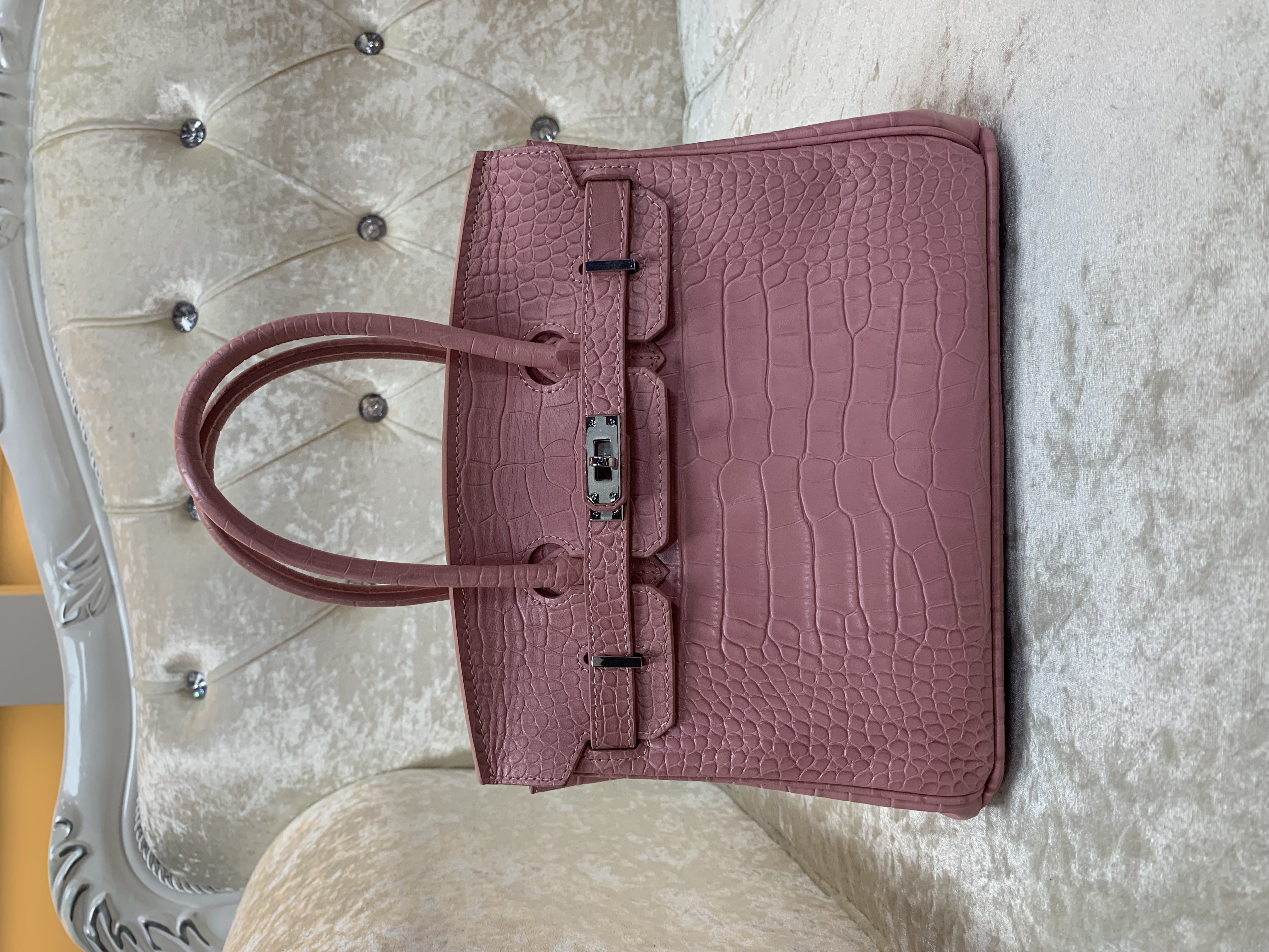 【尺寸：25*13*20】SISI原创设计高定真皮女包T136-蔷微粉