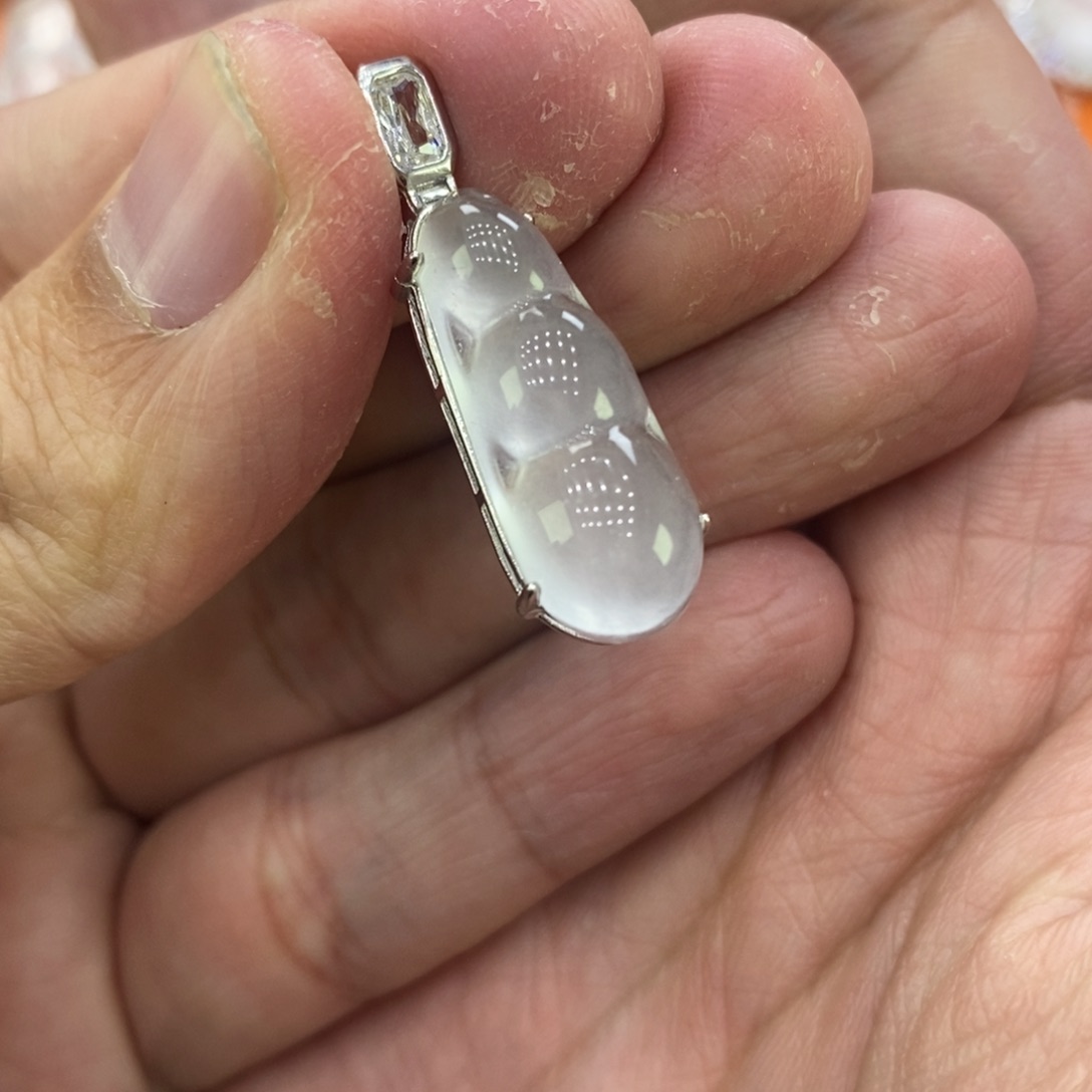 石英质玉蛋银S925镶嵌