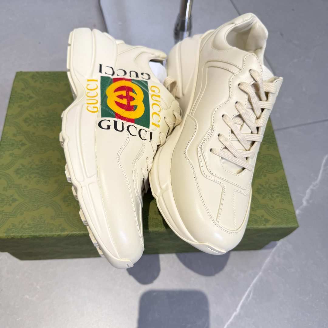 99新 GUCCI/古驰 双G logo 经典厚底增高老爹鞋 G03