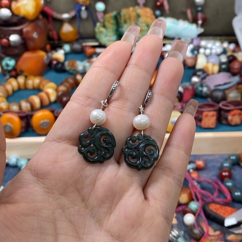 【闪购商品】翡翠耳饰未镶嵌耳环