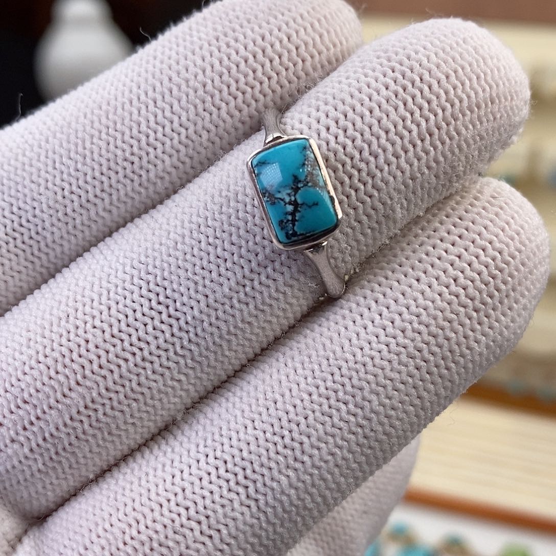 绿松石戒指银S925镶嵌